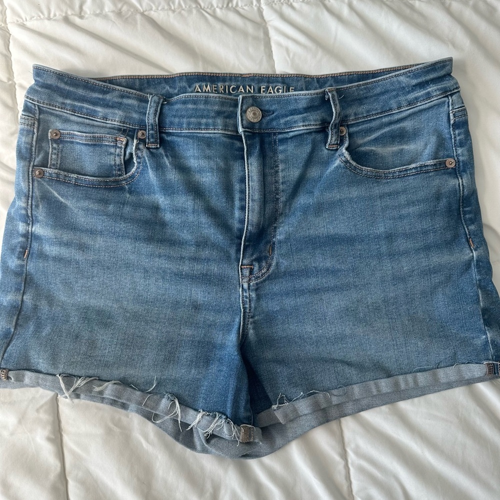 American Eagle High-Rise Shortie Denim Shorts